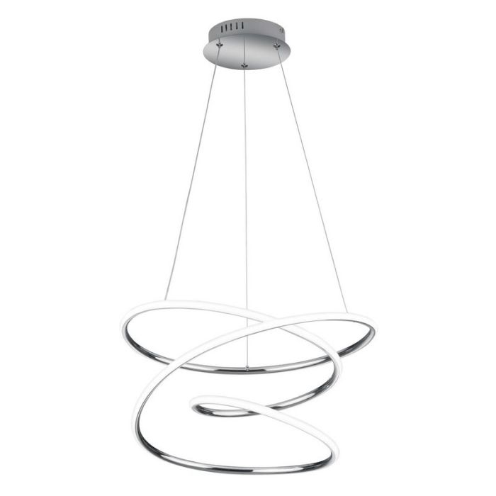 Chrome pendant light design, Marell, 36W, 4000K LED, 3-step dimmable