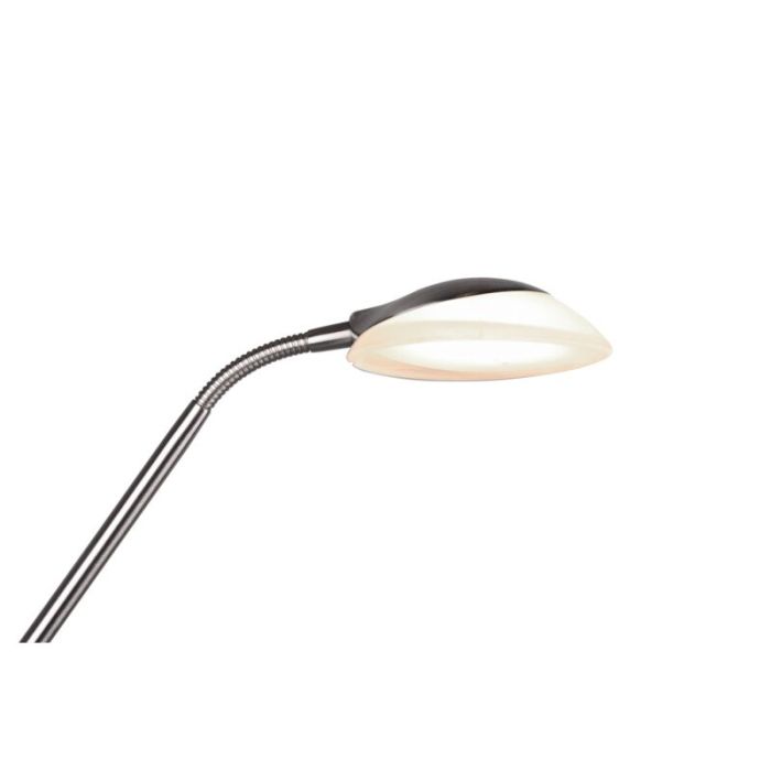 Nickel reading floor lamp modern, Fredrika, 27W, 3000K LED, with touch dimmer