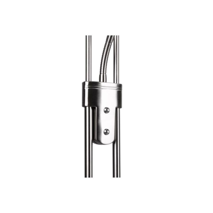 Nickel reading floor lamp modern, Fredrika, 27W, 3000K LED, with touch dimmer