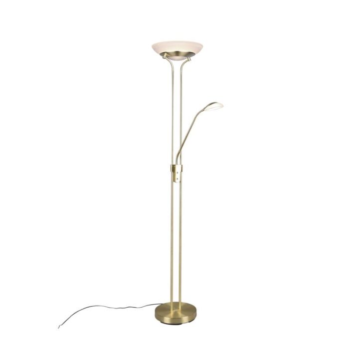Brass reading floor lamp modern, Fredrika, 27W, 3000K LED, with touch dimmer