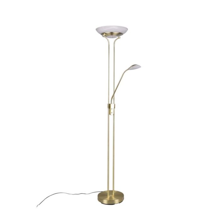 Brass reading floor lamp modern, Fredrika, 27W, 3000K LED, with touch dimmer