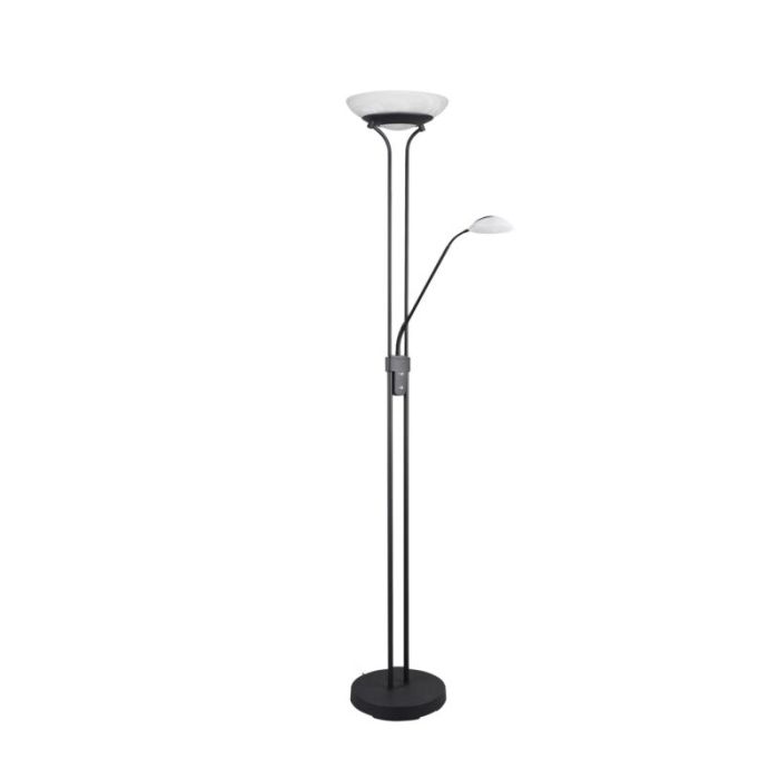 Black reading floor lamp modern, Fredrika, 27W, 3000K LED, with touch dimmer