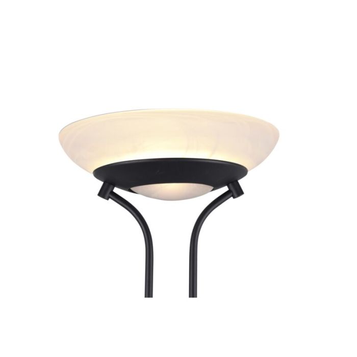 Black reading floor lamp modern, Fredrika, 27W, 3000K LED, with touch dimmer
