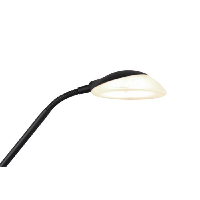 Black reading floor lamp modern, Fredrika, 27W, 3000K LED, with touch dimmer