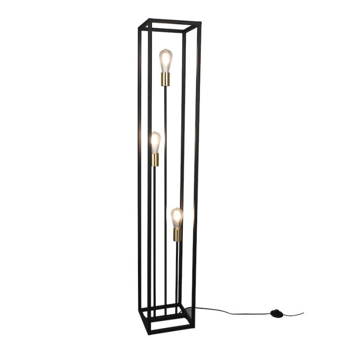 Black floor lamp modern, Fabrice, with switch