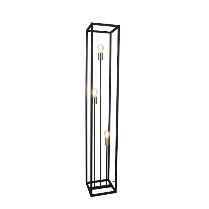Black floor lamp modern, Fabrice, with switch