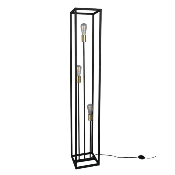 Black floor lamp modern, Fabrice, with switch