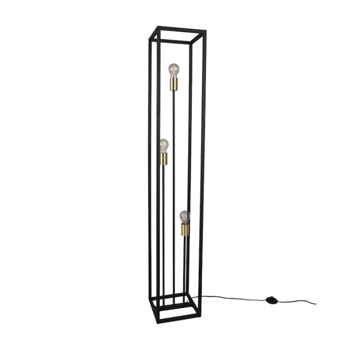 Black floor lamp modern, Fabrice, with switch