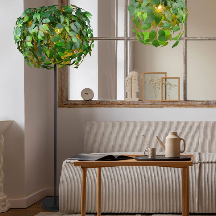 Green floor lamp design, Urwa, with switch