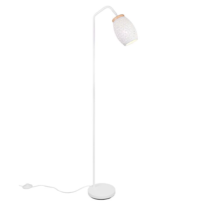 White floor lamp modern, Delana, with switch
