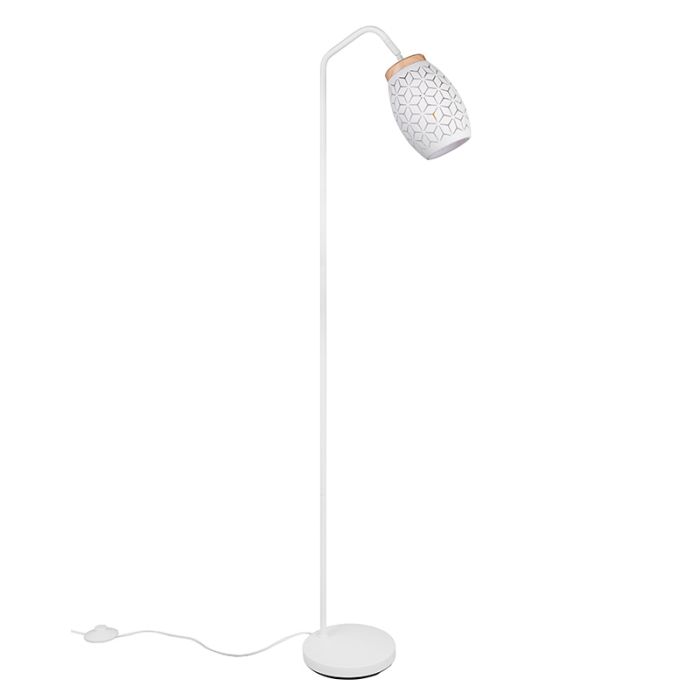 White floor lamp modern, Delana, with switch