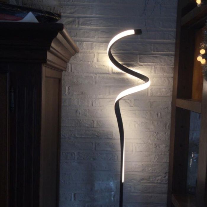 Black floor lamp modern, Aby, 11W, 3000K LED, with touch dimmer