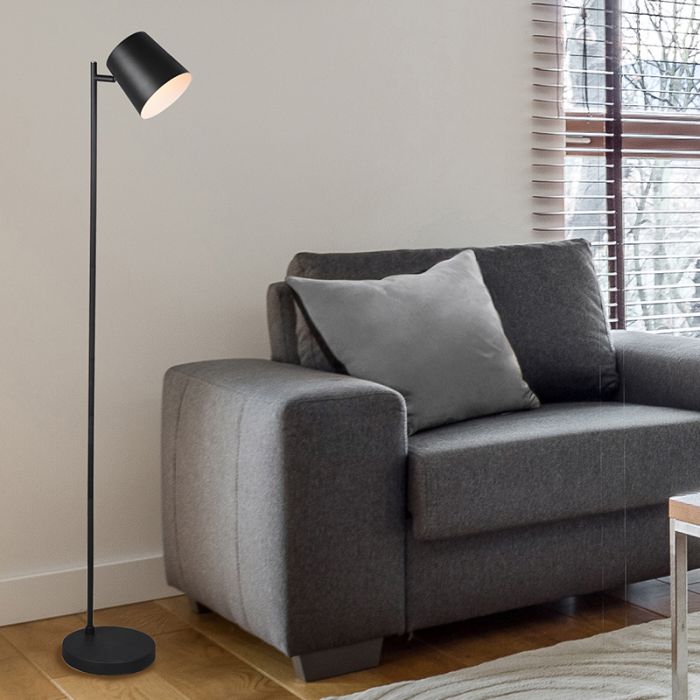 Black floor lamp modern, Suraya, 4,5W, 3000K LED, with touch dimmer