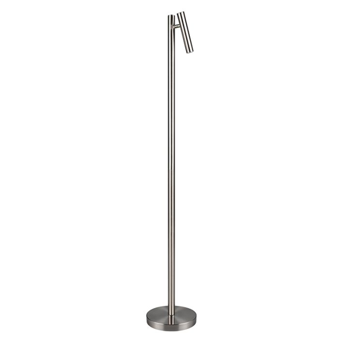 Nickel rechargeable floor lamp modern, Peniguet, 3W, warm to cold white adjustable LED, with touch dimmer