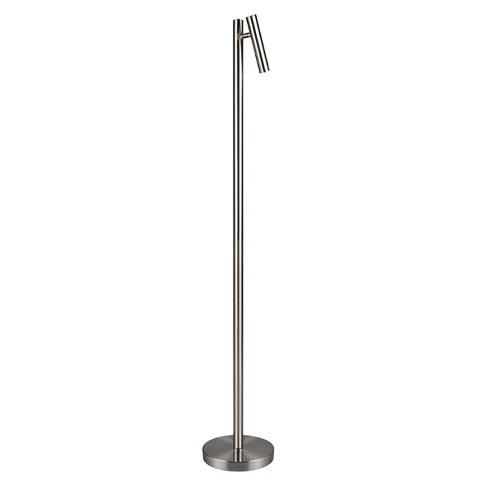 Nickel rechargeable floor lamp modern, Peniguet, 3W, warm to cold white adjustable LED, with touch dimmer