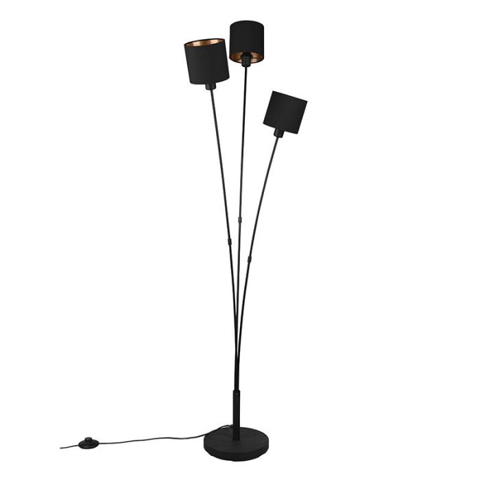 Black floor lamp modern, Koge, with switch