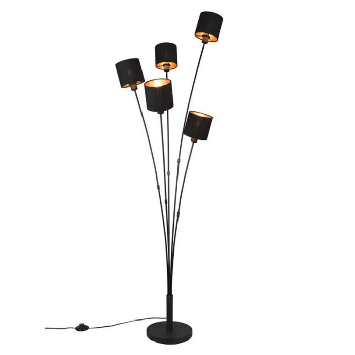 Black floor lamp modern, Koge, with switch