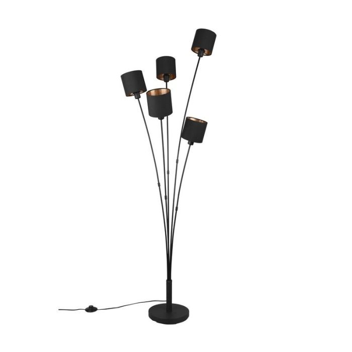 Black floor lamp modern, Koge, with switch
