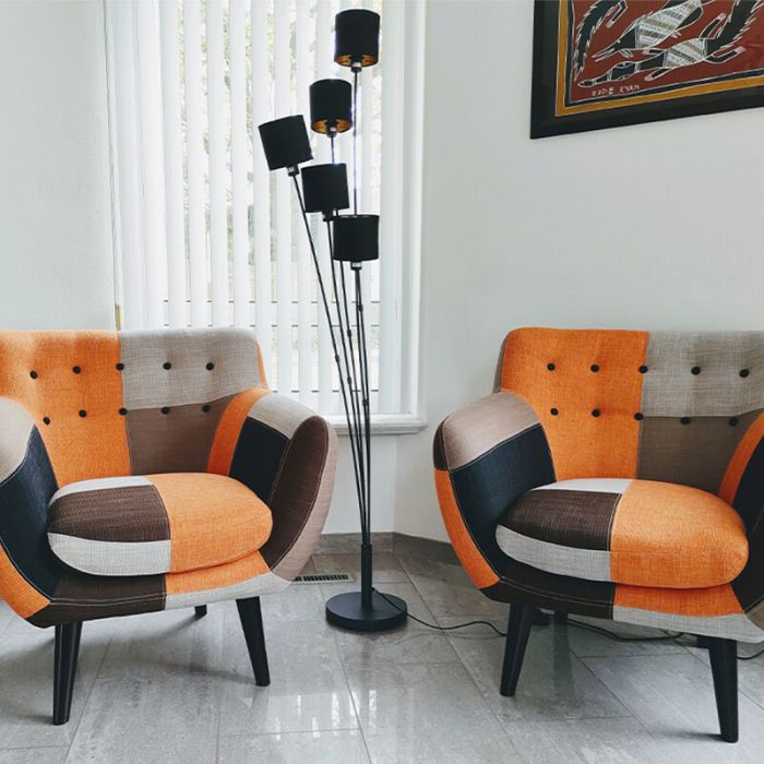 Black floor lamp modern, Koge, with switch