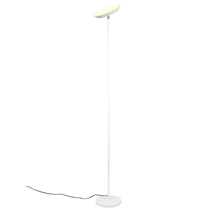 White floor lamp modern, Shahid, 17W, warm to cold white adjustable LED, with touch dimmer