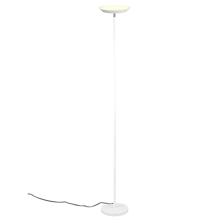 White floor lamp modern, Shahid, 17W, warm to cold white adjustable LED, with touch dimmer