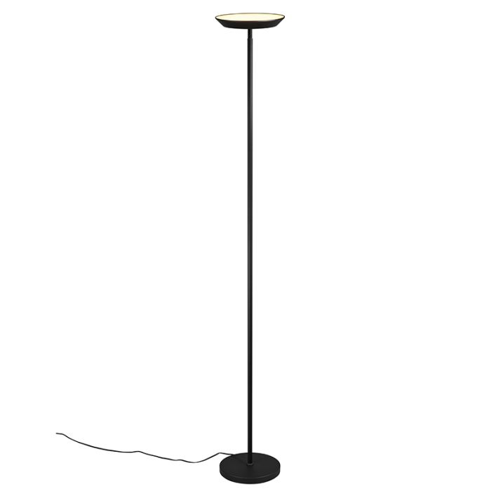 Black floor lamp modern, Shahid, 17W, warm to cold white adjustable LED, with touch dimmer