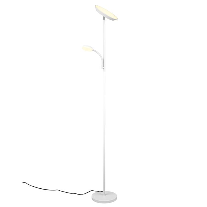 White floor lamp modern, Shahid, 17W, warm to cold white adjustable LED, with touch dimmer