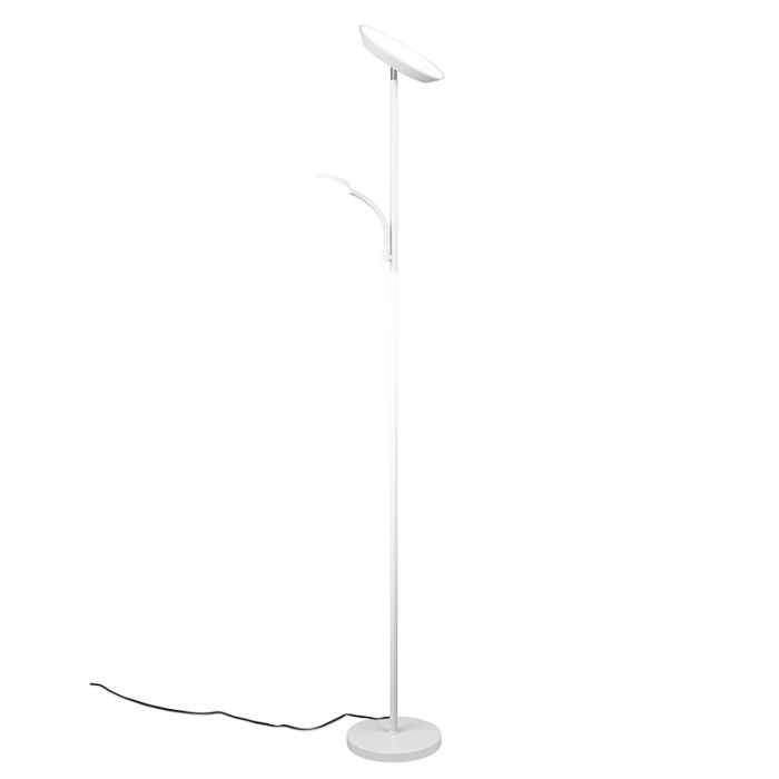 White floor lamp modern, Shahid, 17W, warm to cold white adjustable LED, with touch dimmer