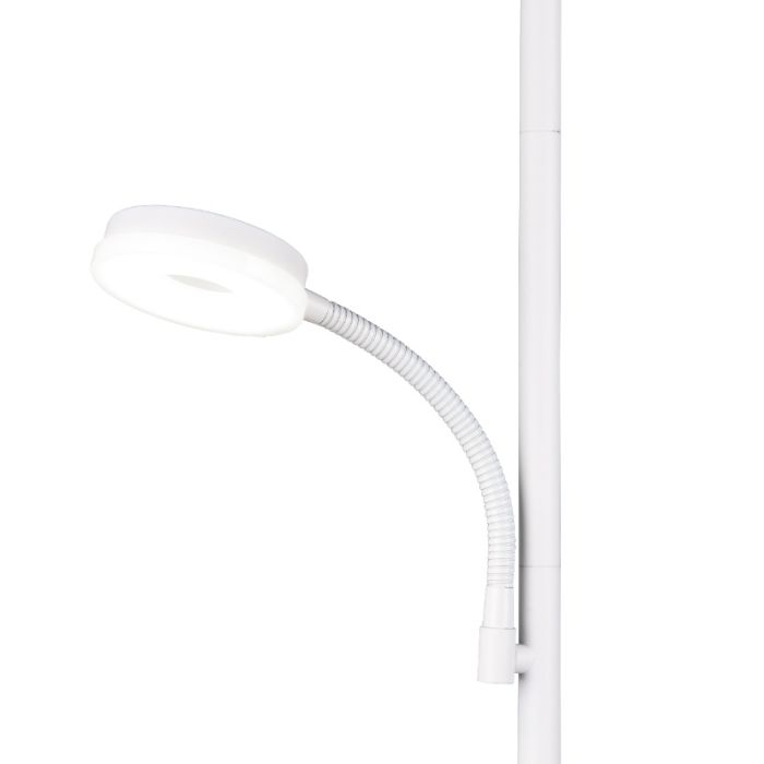 White floor lamp modern, Shahid, 17W, warm to cold white adjustable LED, with touch dimmer