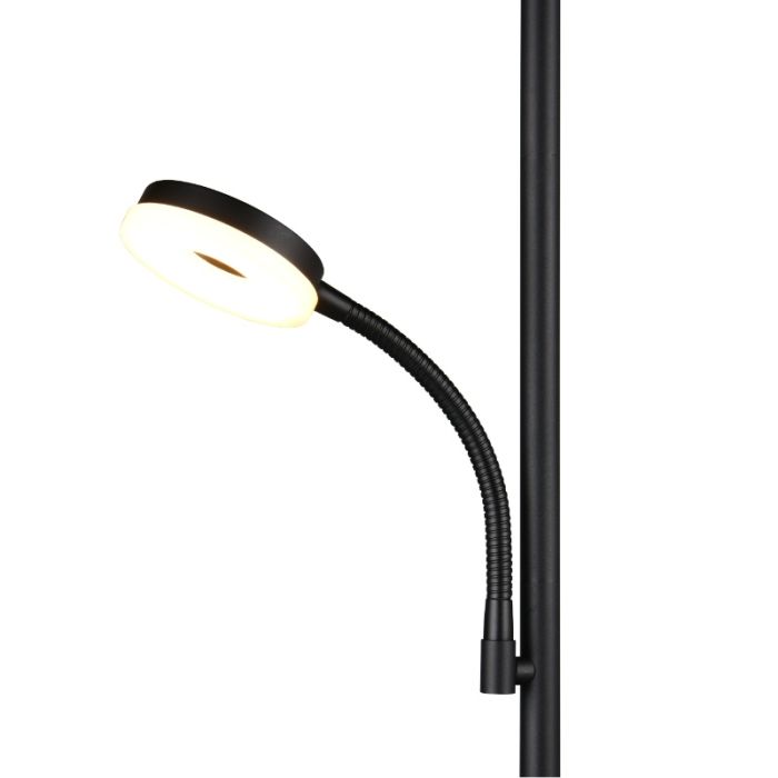 Black floor lamp modern, Shahid, 17W, warm to cold white adjustable LED, with touch dimmer