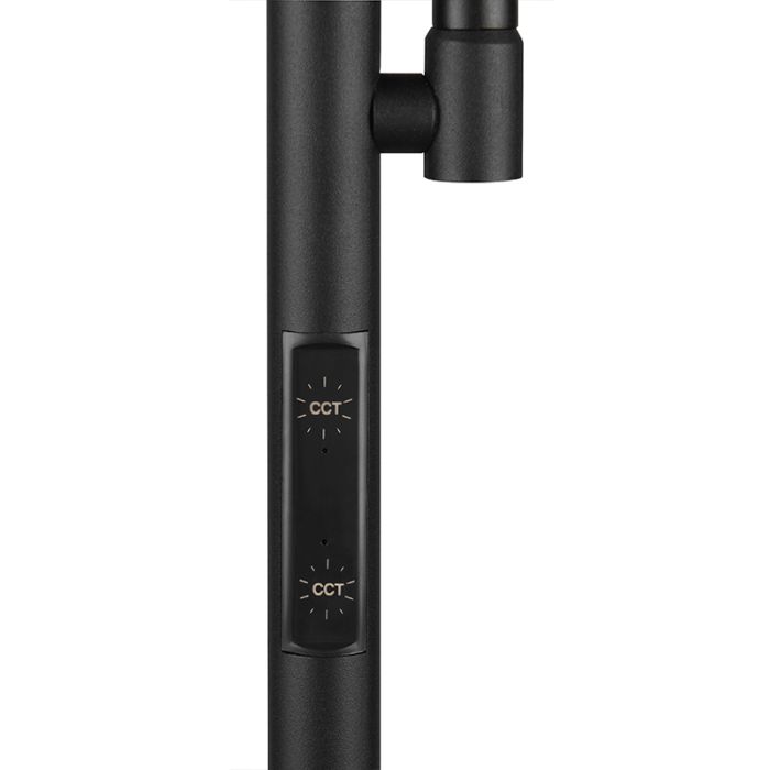 Black floor lamp modern, Shahid, 17W, warm to cold white adjustable LED, with touch dimmer