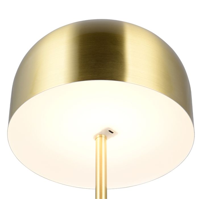 Brass rechargeable floor lamp modern, Dustin, 2,5W, 3000K LED, 3-step dimmable
