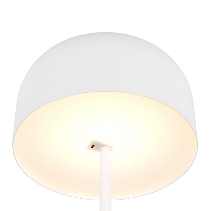 White rechargeable floor lamp modern, Dustin, 2,5W, 3000K LED, 3-step dimmable