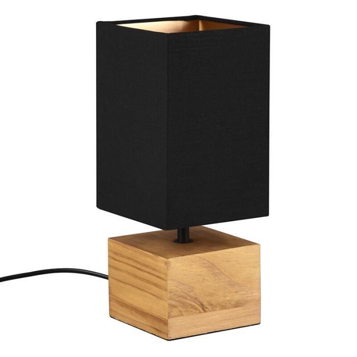 Wood table lamp brown, Job, with switch
