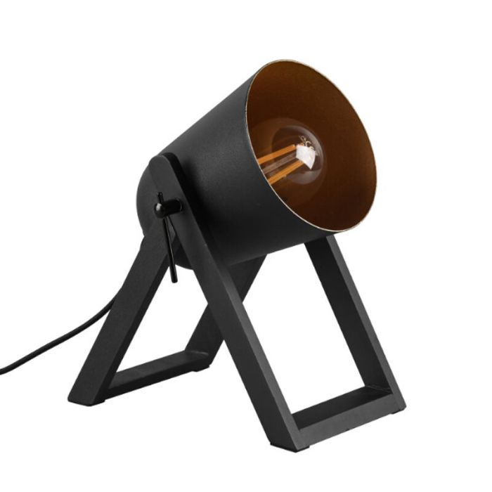 Black table lamp modern, Sacha, with switch