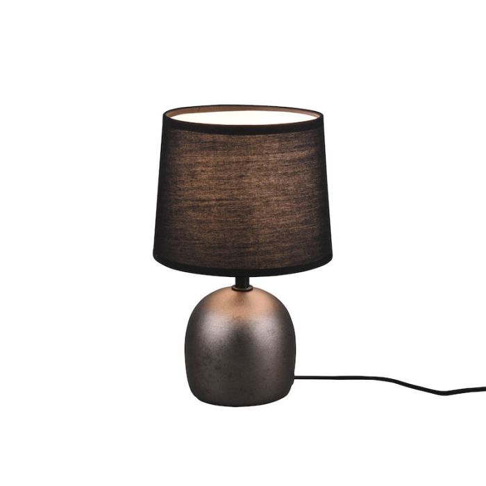 Ceramic table lamp nickel, Myrna, with switch
