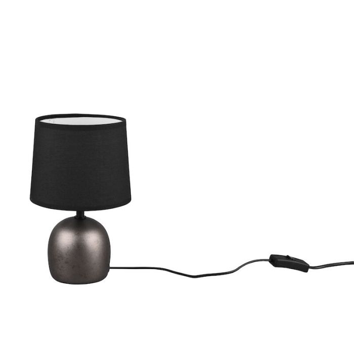 Ceramic table lamp nickel, Myrna, with switch