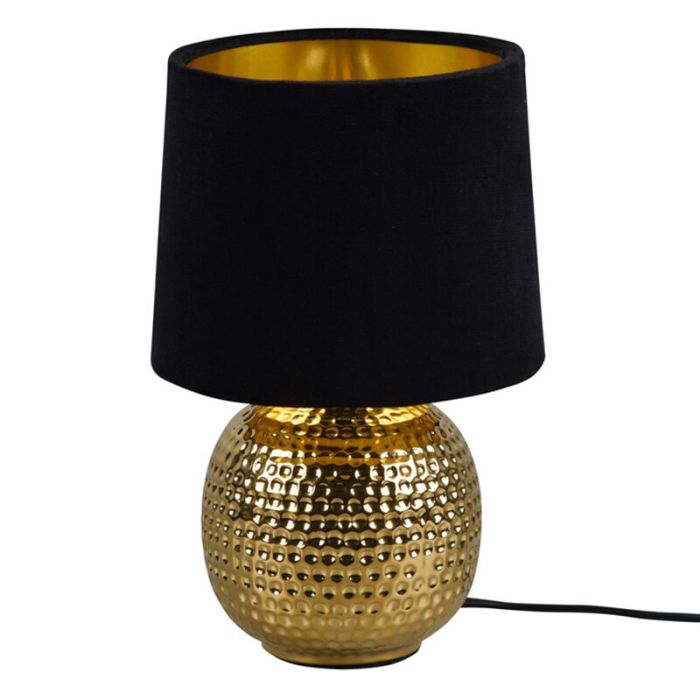 Ceramic table lamp gold, Jorre, with switch