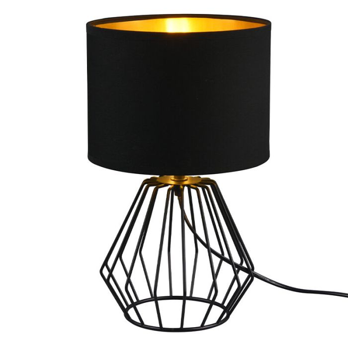 Black table lamp modern, Kjell, with switch