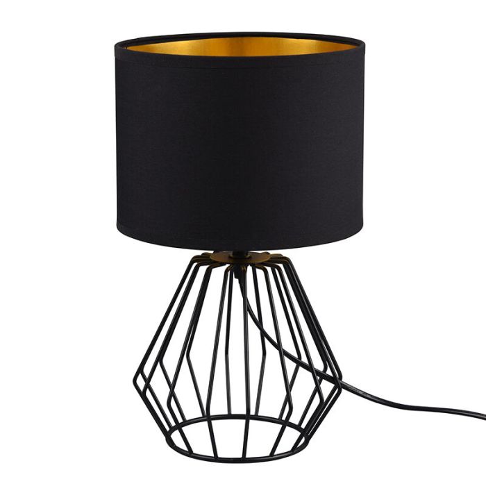 Black table lamp modern, Kjell, with switch