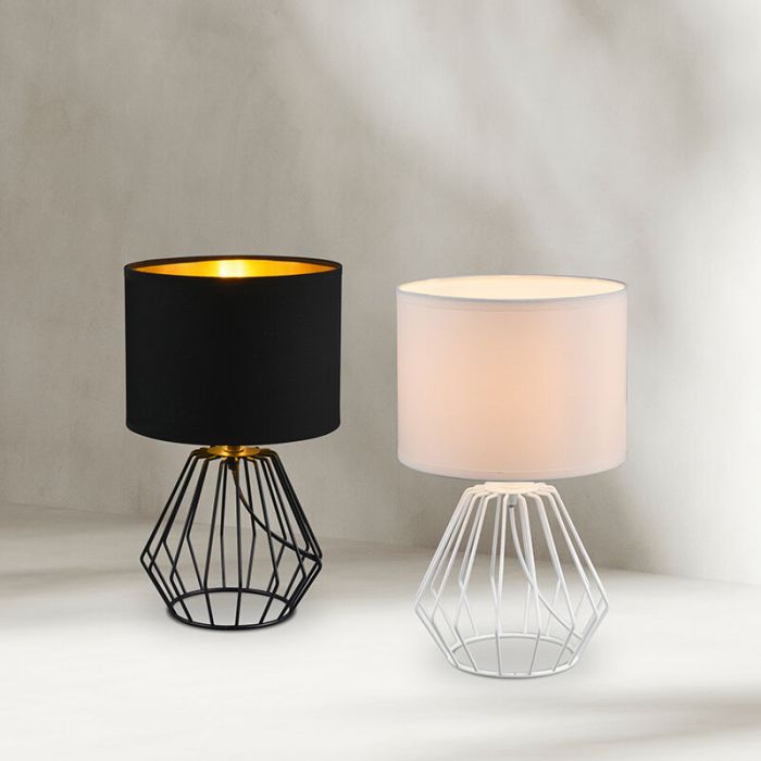Black table lamp modern, Kjell, with switch