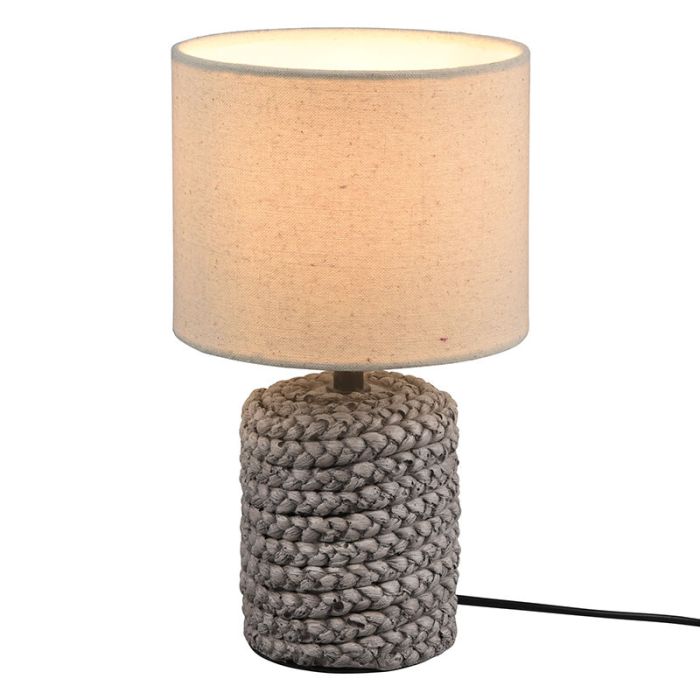 Ceramic table lamp brown, Boban, with switch