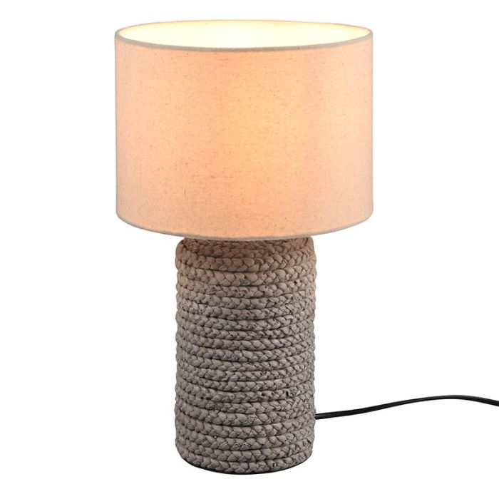 Ceramic table lamp brown, Boban, with switch