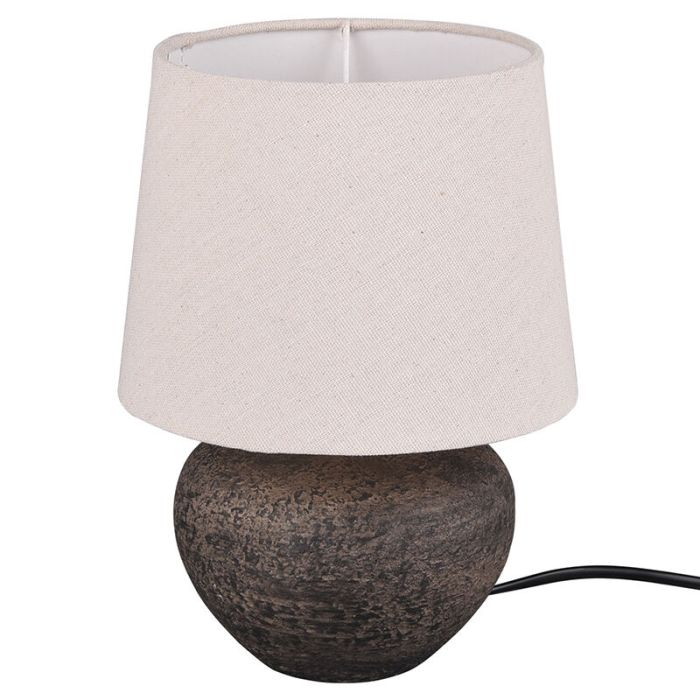Ceramic table lamp brown, Ulo, with switch