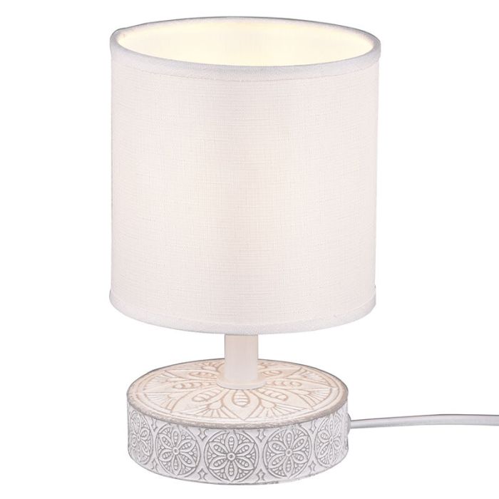Ceramic table lamp white, Lola, with switch