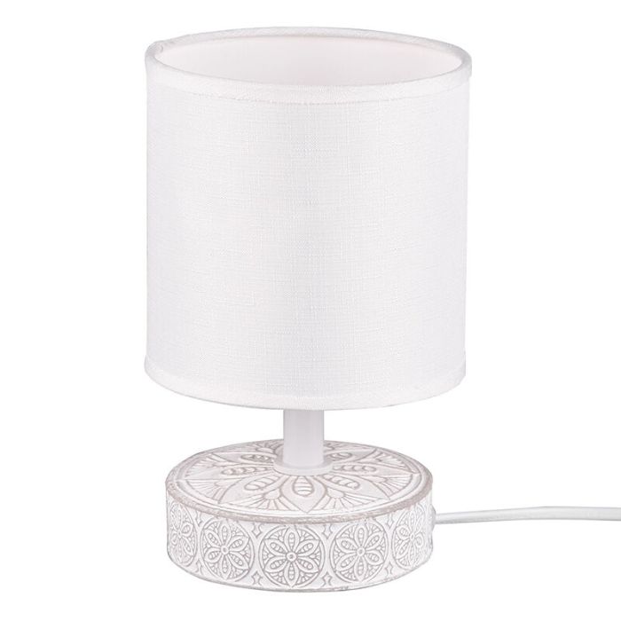 Ceramic table lamp white, Lola, with switch