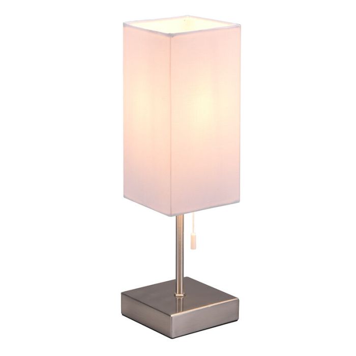 Nickel table lamp modern, Selma, with pull switch