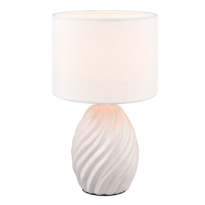 White table lamp retro, Roeland, with switch
