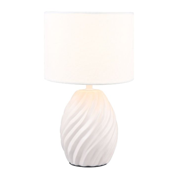 White table lamp retro, Roeland, with switch