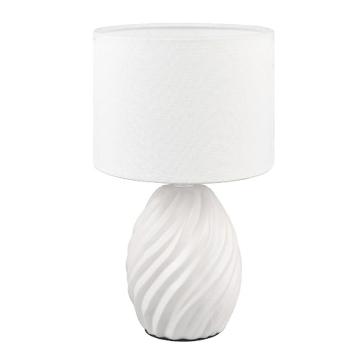 White table lamp retro, Roeland, with switch